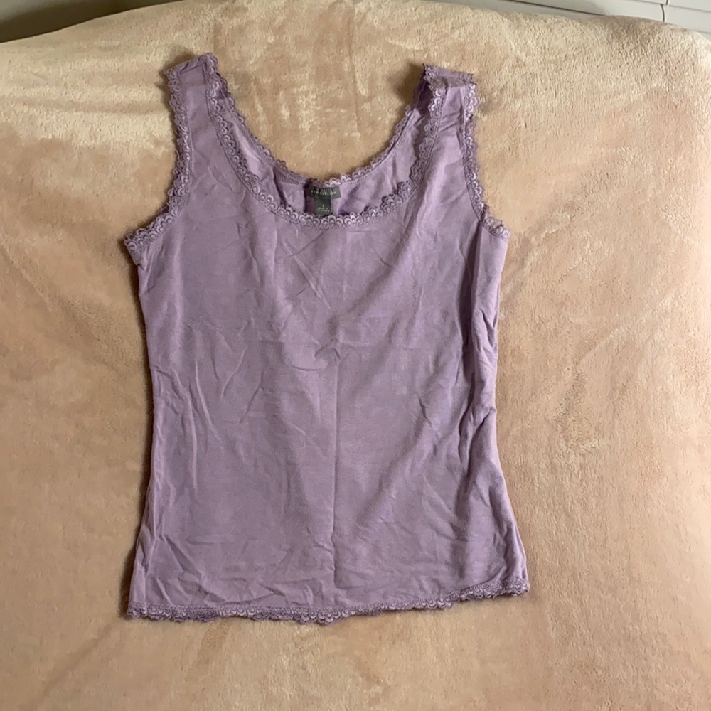 Y2K LACED TRIM LAVENDER TANK